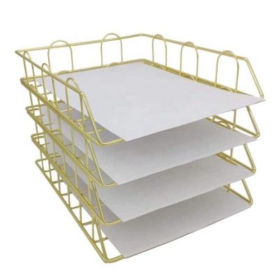 Stackable Wire Desktop Letter Mail Sorter Magazine Organizer Holder Shelf File Tray